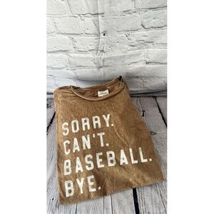 Baseball T-Shirt Mineral Washed Wear Soft Men/Women‎ Size Large New